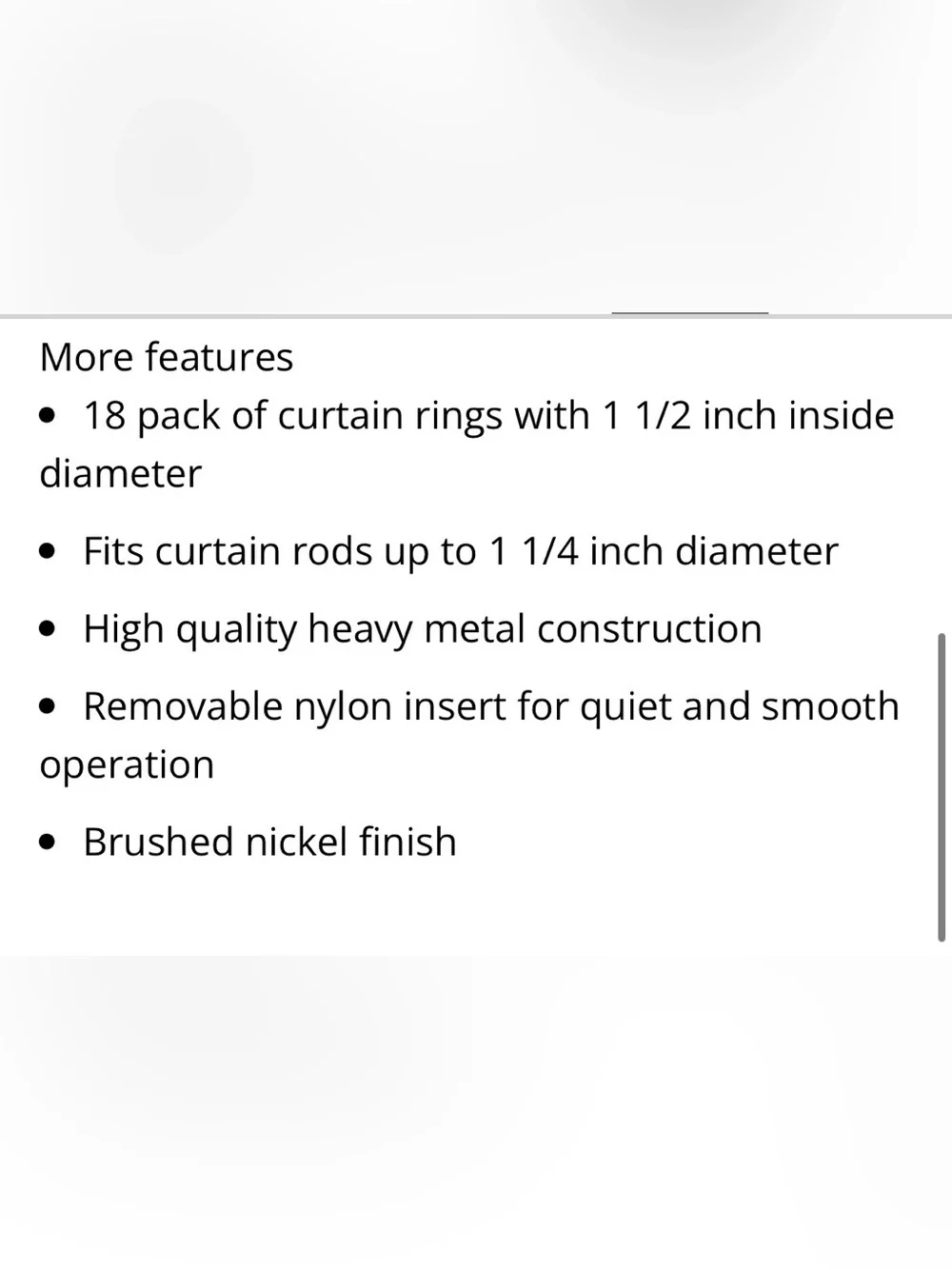 Heavy Duty Curtain Rings - BRUSHED NICKEL (18-pack)